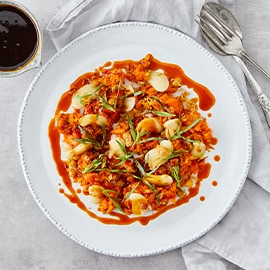 Tikka Masala -maustettu porkkanatartar Tikka Masala -maustettu porkkanatartar